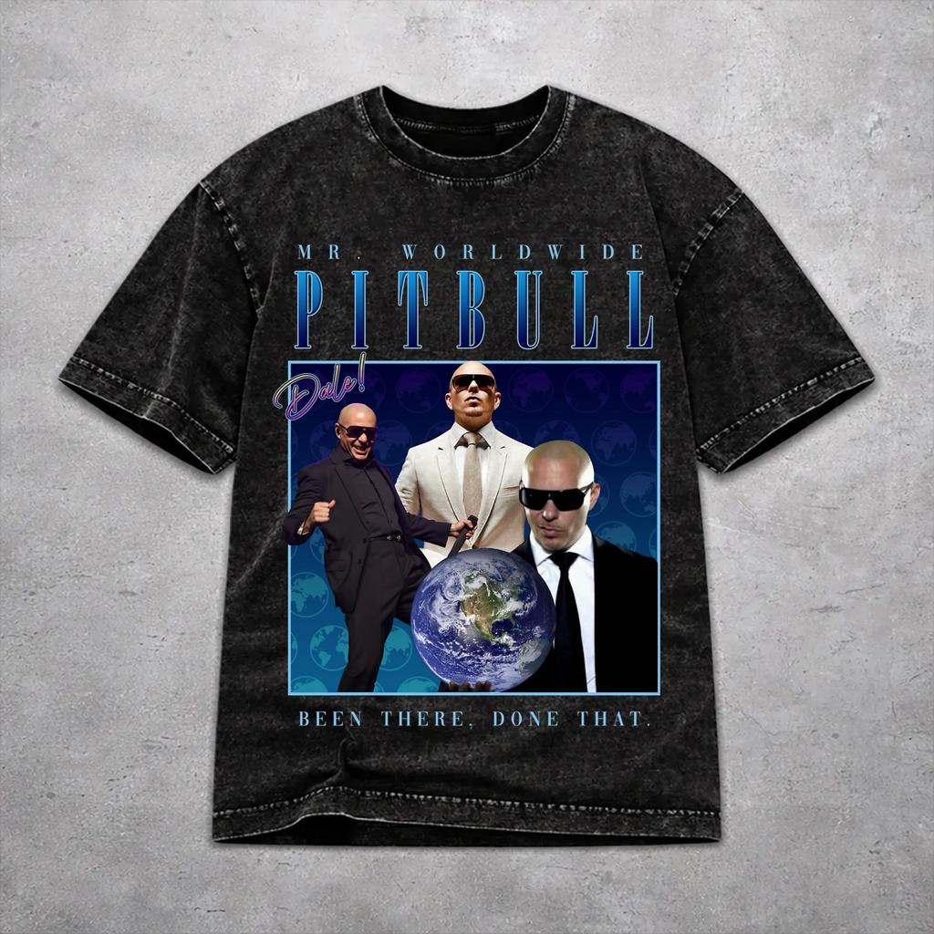 Pitbull Mr Worldwide Tour 2026 Shirt Vintage Style For Men Women Pure Cotton Tee Shirts Clothes