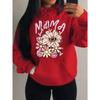 Мама Люблю Тебя Толстовки с Красивым Цветочным Узором Женская Повседневная Одежда в Стиле Комиксов Харадзюку Y2K Худи Осенний Флис Женская
