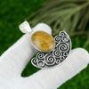Natural Ocean Jasper Gemstone Pendant Yellow 925 Sterling Silver Indian Jewelry