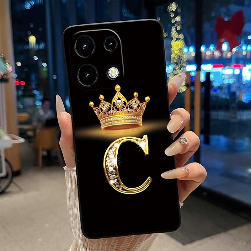 Ударопрочный Чехол Для Umidigi Note 100/Note 100 5G/Note 100A Мягкий Черный Корпус Счастливая Буква Яркий Цвет Корона Парный Чехол