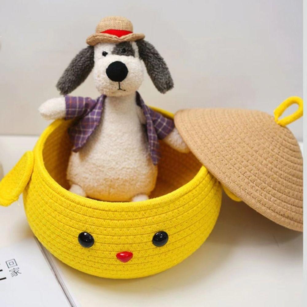 Cartoon Sorting Storage Basket Handmade Organizing Basket Desktop Storage Box  Coffee Table