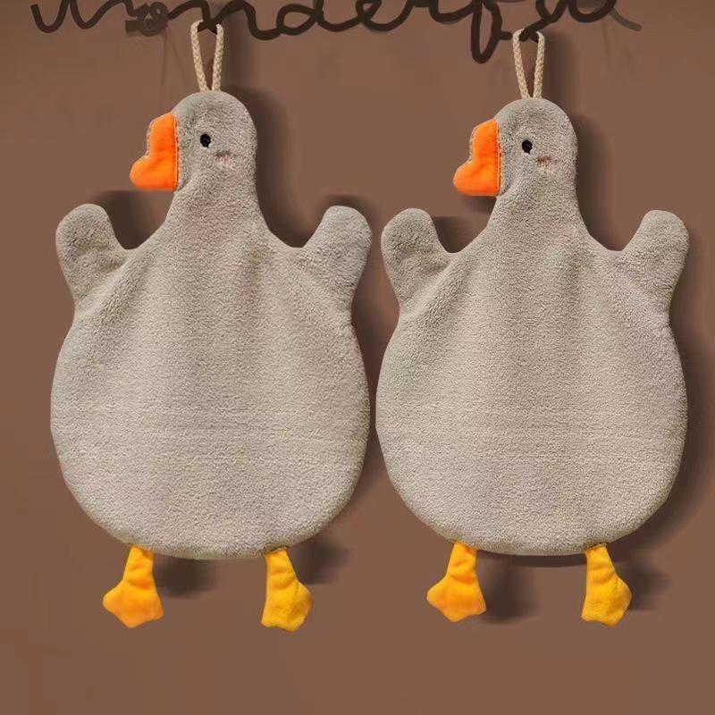 Adorable Ins Style Coral Fleece Hanging Towel for Kitchen & Bathroom