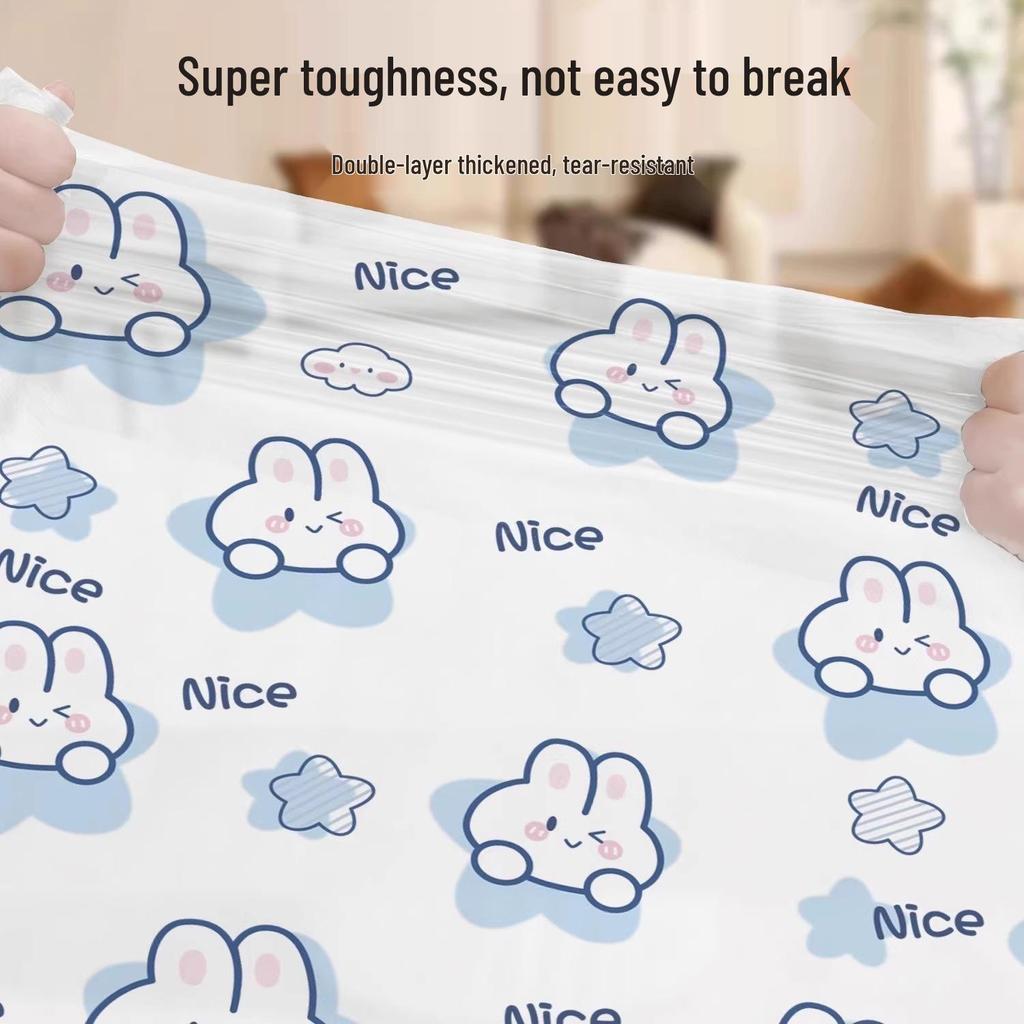 Мультяшные мешки для мусора с завязками в виде кролика, Милые и утолщенные мешки для мусорного ведра с автоматическим закрытием.