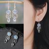 Chic Hook Engagement Wedding Jewelry Moonstone Earrings Topaz Ear Stud Multi-Gemstone Peridot