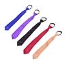 Lazy Necktie Boys Students Solid Casual Wedding Slim Zip Up Neck Tie