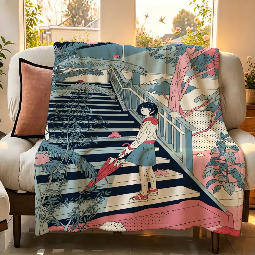 Art D Dreamy f fairy t tale Throw Flannel Throw Blanket Suitable for Sofa Living Room Bedroom