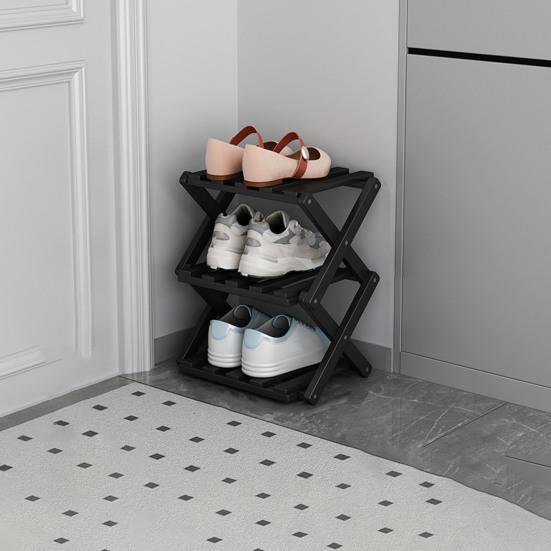 Складная полка для хранения обуви из бамбука, прочная, несущая, переносная, отдельно стоящая полка для обуви в прихожей