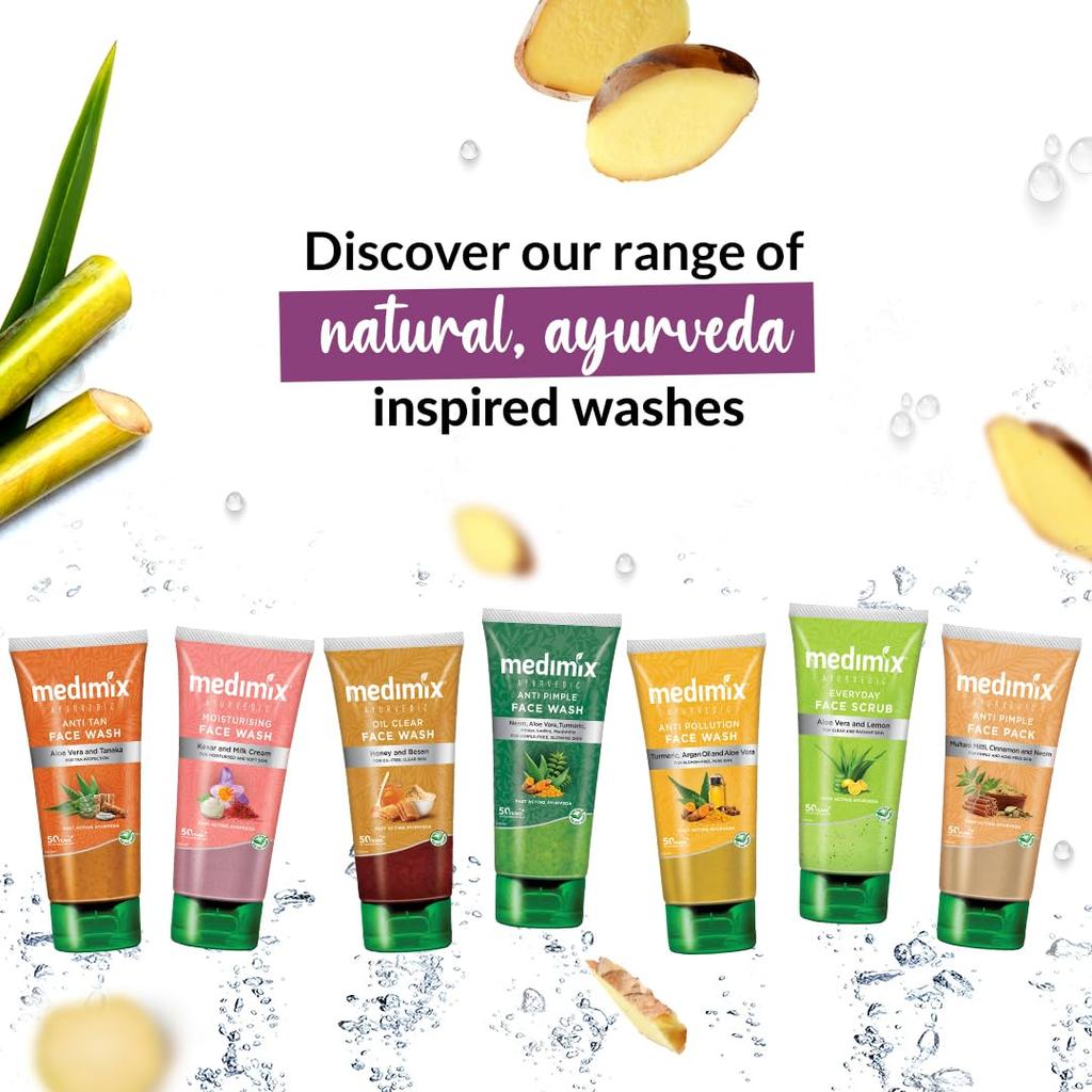 Medimix Аюрведическая натуральная пенка для умывания для сияния кожи с сахарным тростником и имбирем 175 мл