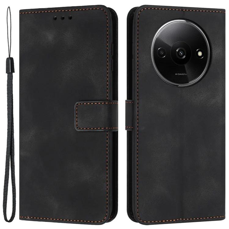 Для Xiaomi Redmi A3 / Poco C61 4G чехол однотонный чехол из искусственной кожи с магнитной застежкой и подставкой для телефона