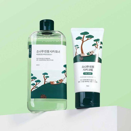 ROUND LAB For Men Pine Soothing Toner/Cream 2-pack (Toner 300ml + Cream 75ml)