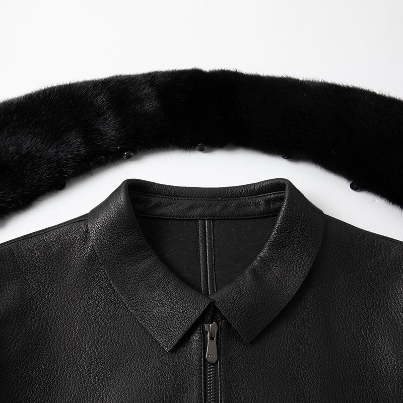 Genuine Leather Jackets for Men In Autumn and Winter New Business Casual Simple Fashion Solid Color Leather Jackets