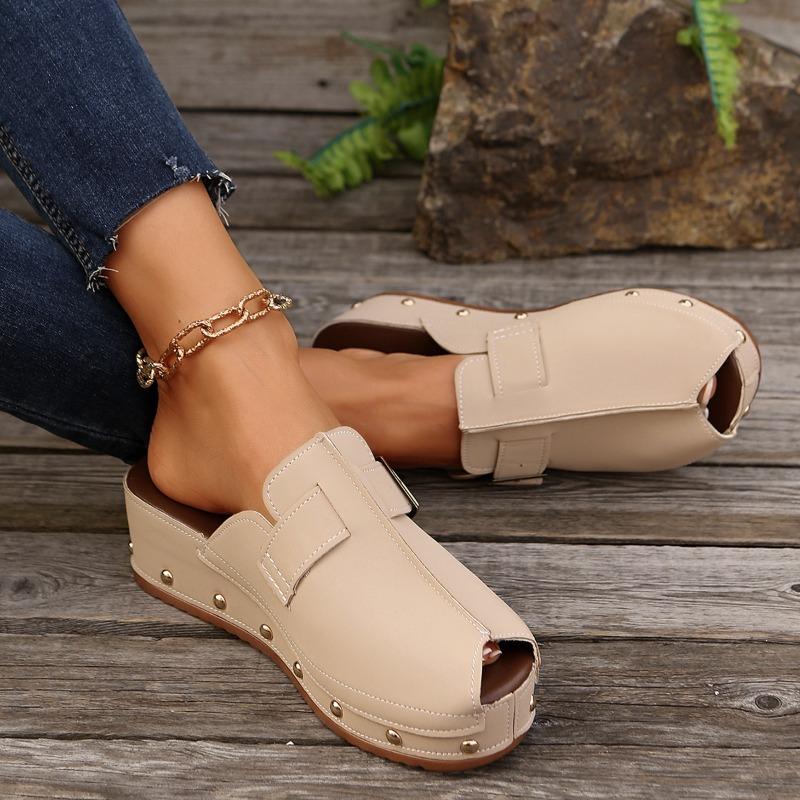 Женские летние сандалии на платформе больших размеров с закрытым носком и открытым носком, пляжные шлепанцы