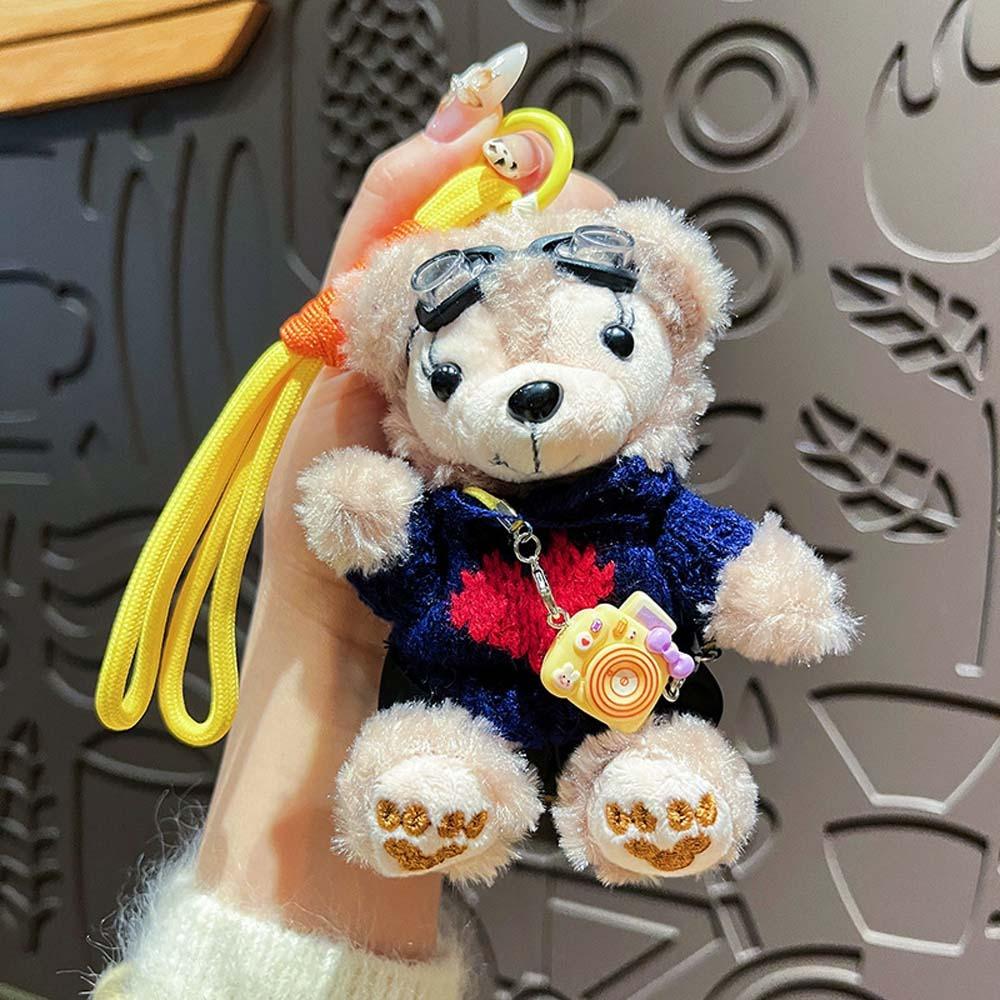 Bag Pendant Pilot Bear Keychain Stuffed Animal Plush Bear Dolls  Decoration