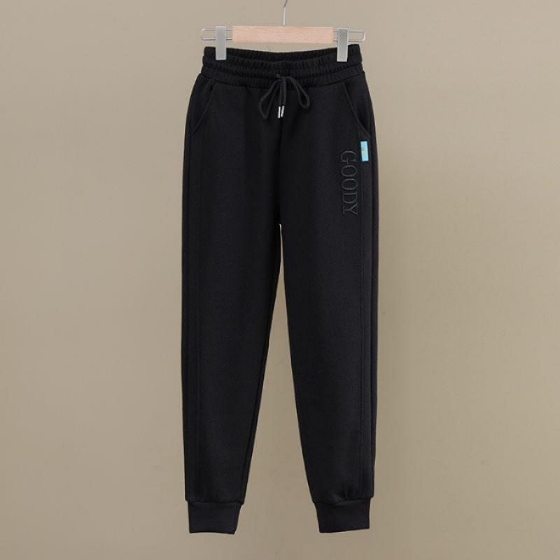 Новые утолщенные вельветовые брюки детские зимние корейские модели свободные завязанные ноги и тонкая резинка на талии повседневные брюки спортивные штаны Харлан