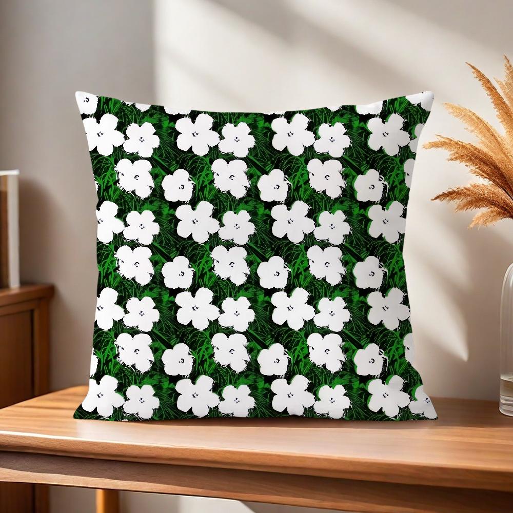 Comfortable Soft Flowers Warhol Pillow Case A-Andy for Sofa Living Room Home Office Decor and Protective Pop Covers