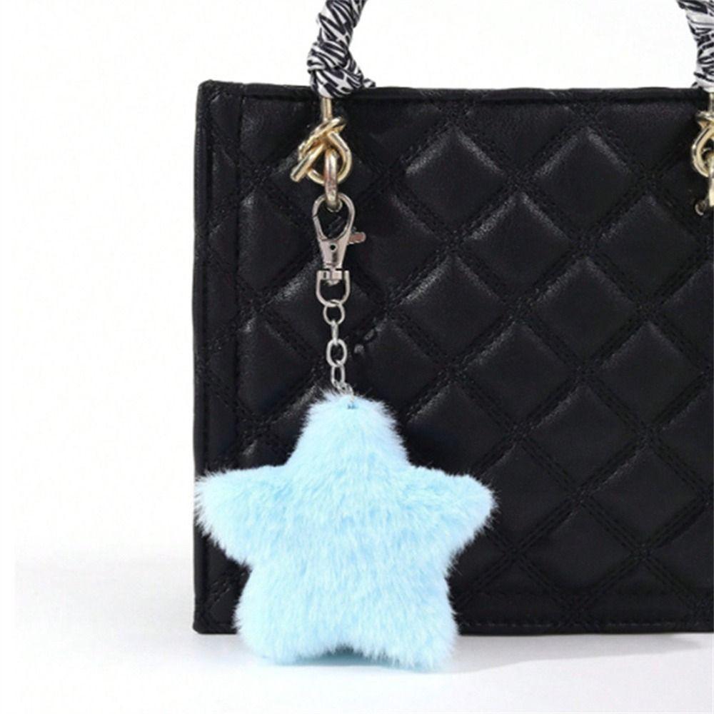 Pompom Pentagram Hairball Furry Star Doll Star Key Chain Lovely Star Plush Pendant Handbag