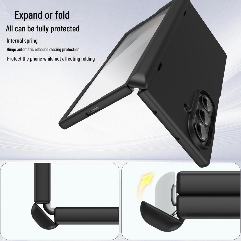 Магнитный беспроводной чехол-зарядка для Samsung Z Fold7 с пружинным шарниром и отделкой под кожу, совместим с Fold6.