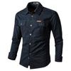 Мужская рубашка с отложным воротником, длинным рукавом и пуговицами, дышащая, впитывающая пот, повседневная мужская рубашка, топ