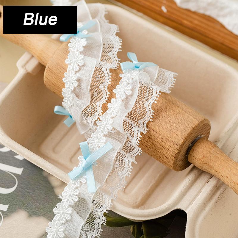 1 ярд Кружевные края Ручная работа Двухслойное кружево Аксессуары для одежды Кружево с бантом-бабочкой Милая DIY Лента Отделка Лента 3,8 см шириной