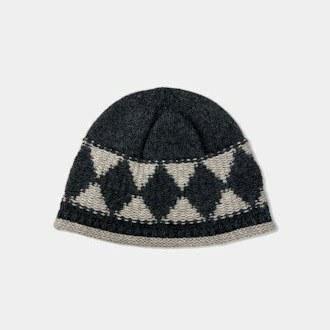 Korean rhombus knitted wool hat women's autumn and winter warm cold hat showing face small headgear Korean trendy hat