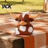 Miniature Animal Statue for Car Console Longhorn Calf Duck Resin Ornament, Country Style Cow Figurine Home Office Shelf Display Small Gift Lovers And