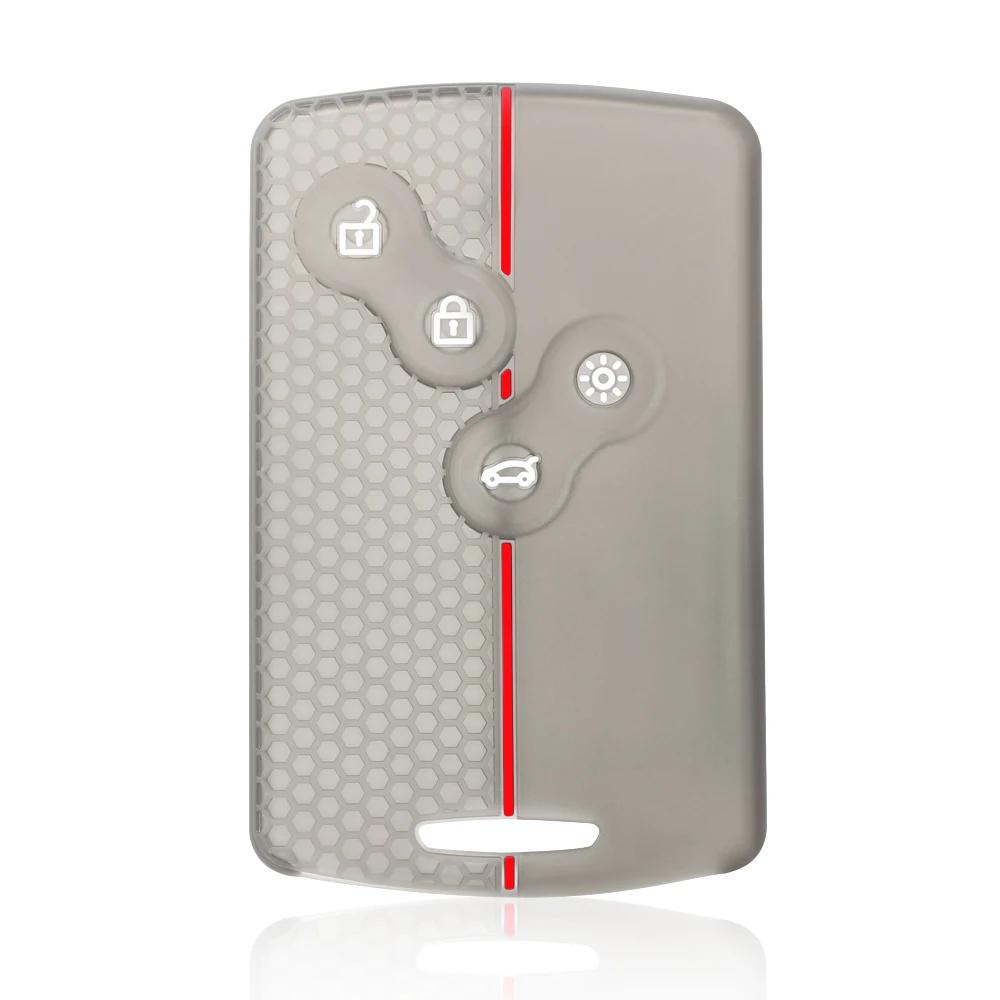 4 Button Silicone Car Key Cover Protect Skin Case For Renault Kadjar Captur Clio Megane 2 3 4 RS Koleos Logan Scenic Duster Card