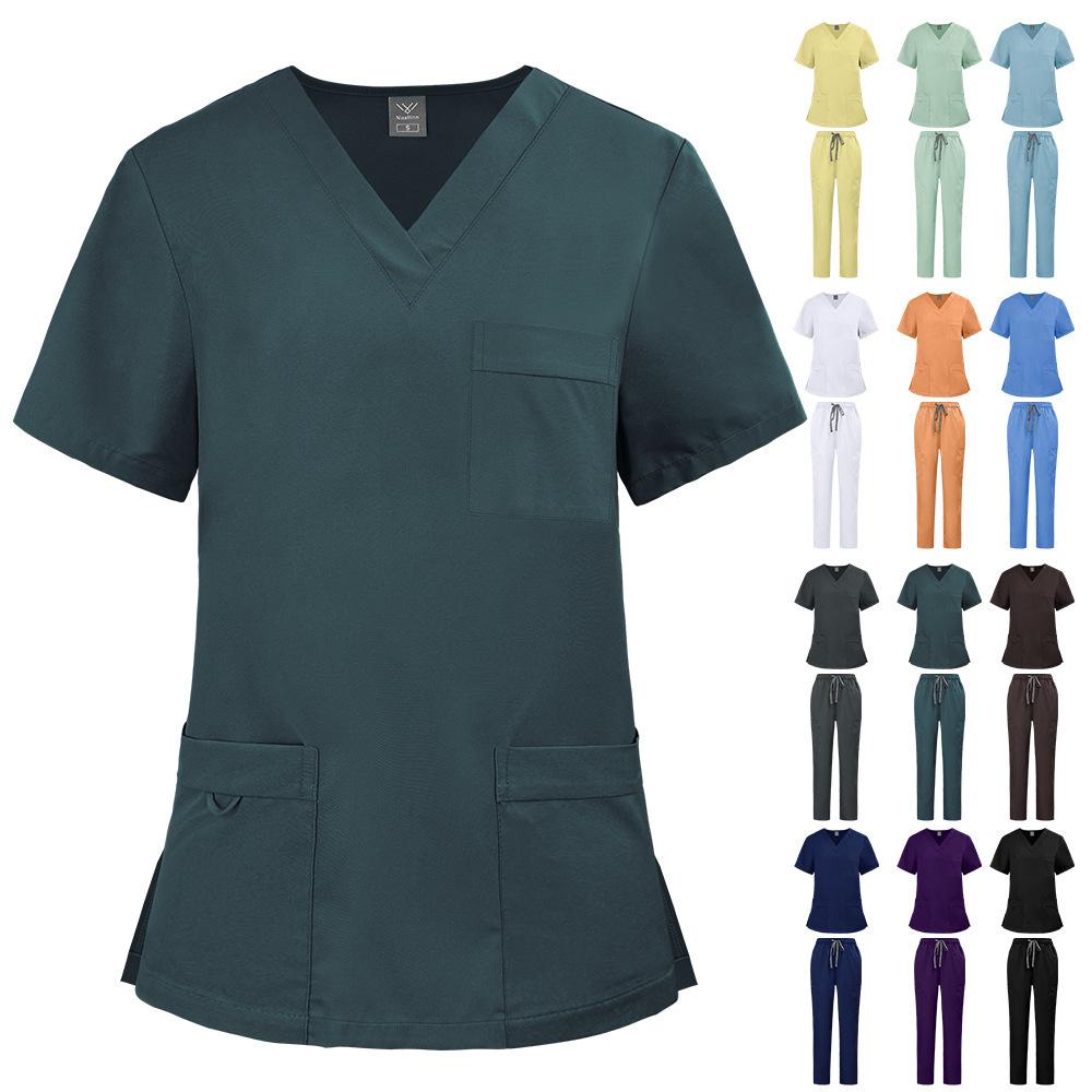 Unisex Medical Uniforms Men Women Nursing Clothes Beauty Costume Nurse Scrubs Sets Doctor Dentist Workwear Clinical Tops Pants