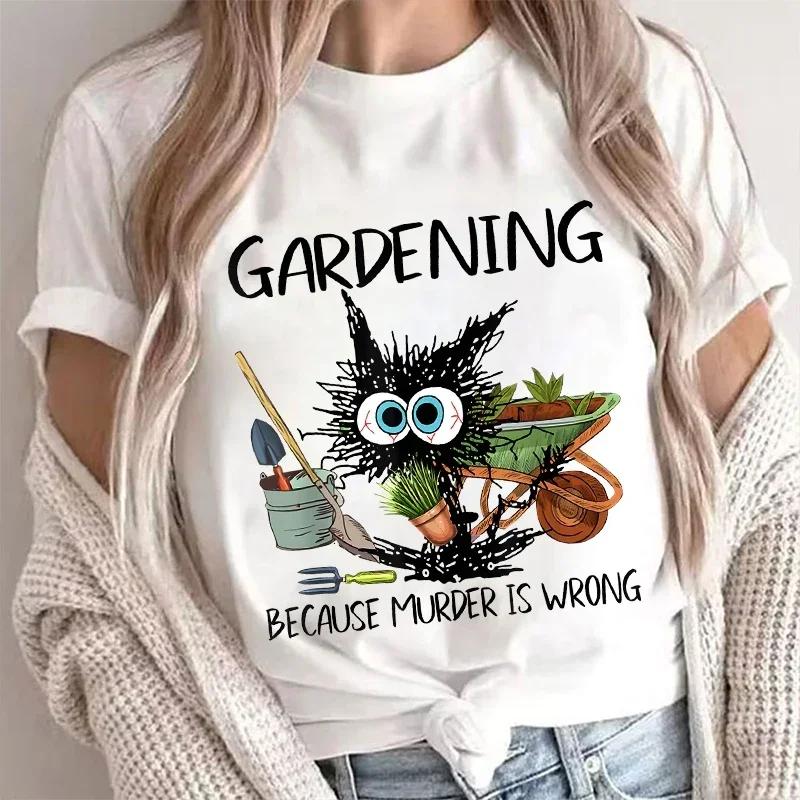 Graphic TShirt Clothes Summer Women Fashion Tshirts Funny Gardening Aesthetic Clothes T Shirt Women Streetwear Short Sleeved