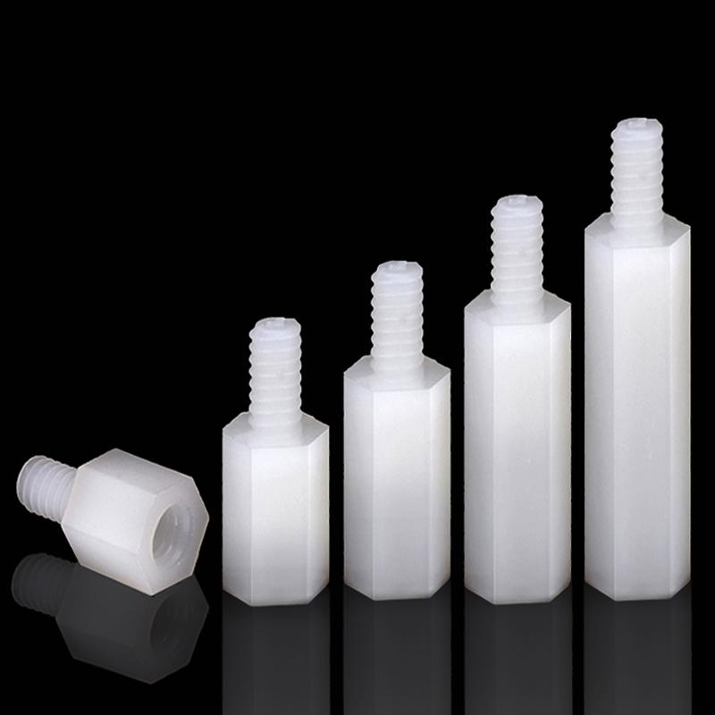 25Pcs White Male To Female Nylon Standoff M2-M4 PCB Standoff Spacer Column Plastic Spacing Pillar