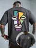 2026 Cubism Abstract Face Art Graphic T Shirt Vintage Aesthetic Back Print Casual Oversize Streetwear Unisex Short Sleeve Tee