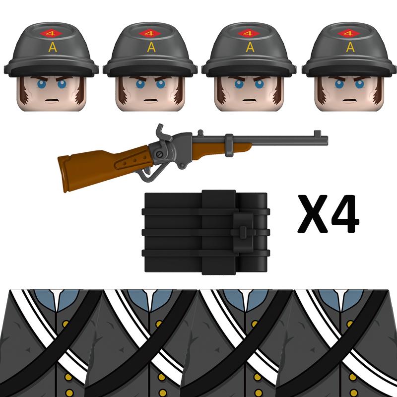 Военный Солдат Гражданской Войны в Америке Строительные Блоки Армейские Фигурки Техасский 4-й Пехотный Полк Джозеф Оружие Кирпичики Игрушки Для Детей