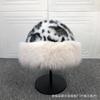 Leopard print Mongolian hat Warm plush hat Women's thickened cold-proof face Small ear protectors Plush hat Big brim