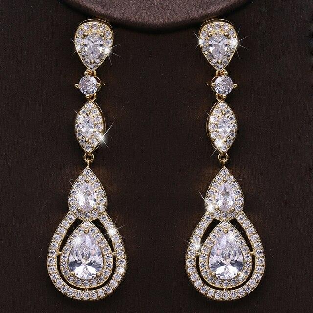 Роскошные женские серьги-капли с цветочным листом и цирконием, длинные серьги для свадебной вечеринки в Дубае, ювелирные изделия в подарок