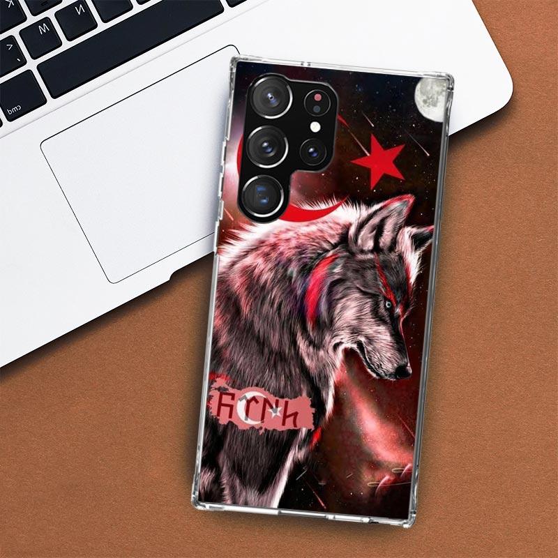 Чехол для телефона с турецким флагом для Samsung Galaxy S24 S23 S22 Ultra S21 S20 Fe S10 Plus S10E S9 S8 + Shell Coque