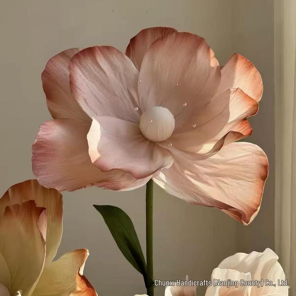 Giant Coffee-Colored Autumn Paper Poppy Flowers for Wedding and Window Displays