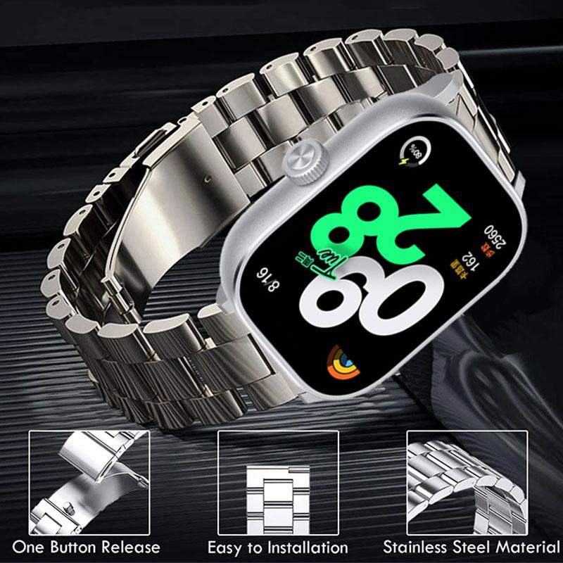 Металлический ремешок для Redmi Watch 4 Strap Smartwatch Браслет из нержавеющей стали Correa для Xiaomi Mi Band 9 Pro 8pro Сменный ремешок