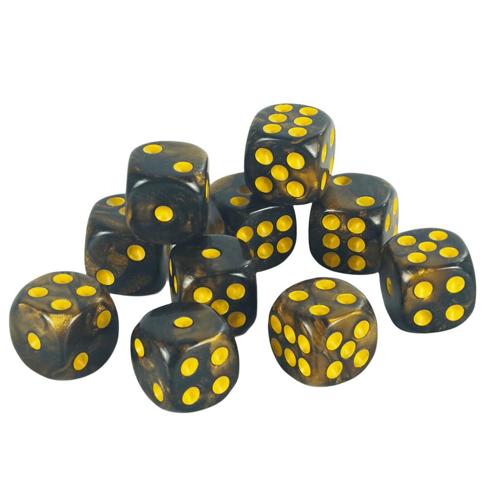 Premium Quality Round Dot D6 Dice Set for Table Board Gaming - 12mm Mixed Color, Pack of 10