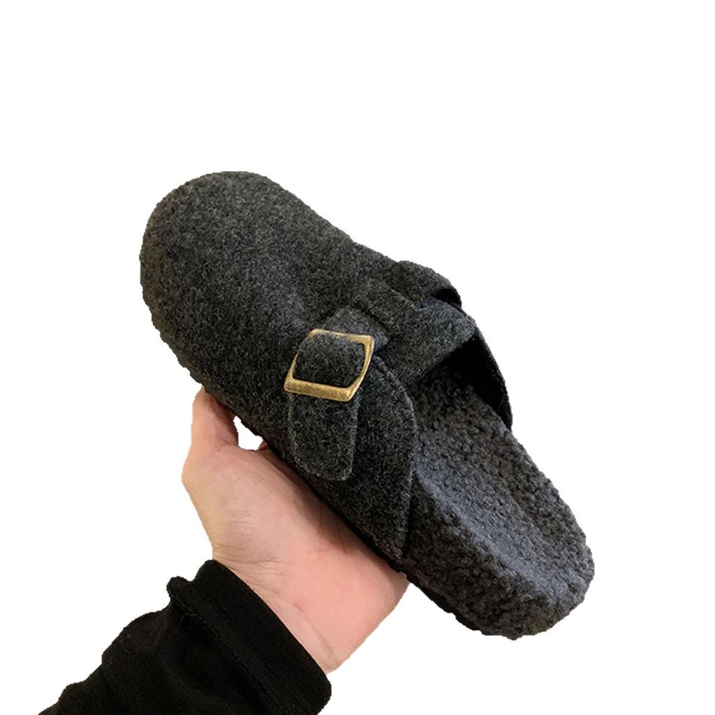 Wool Version, Grape Ma, the Same Style, Warm and Piled, the Inner Height Increases, and the Fluff Is Half Dragged, and the Outer Wear Is Thick-soled