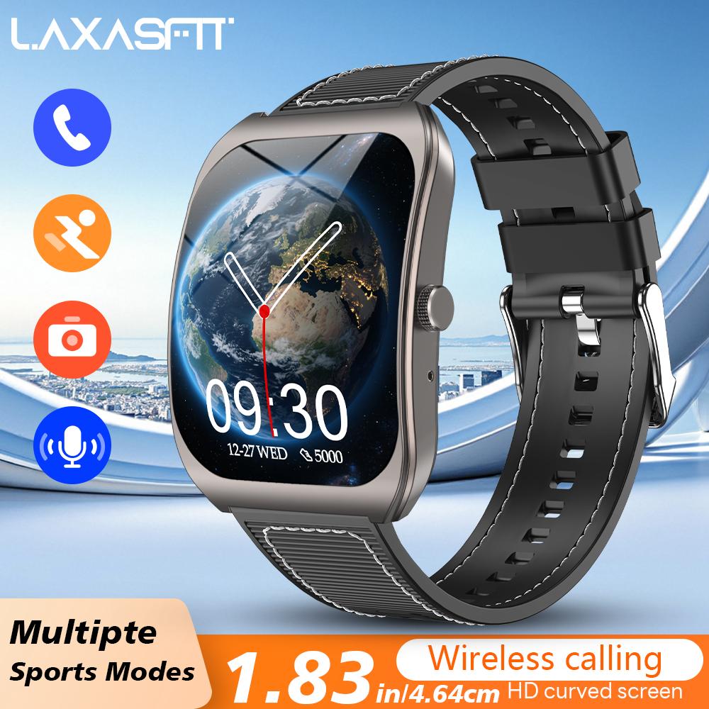 Новые умные часы с изогнутым экраном, голосовой помощник, Bluetooth-звонки, спортивный шагомер для Android iOS, мужские и женские смарт-часы