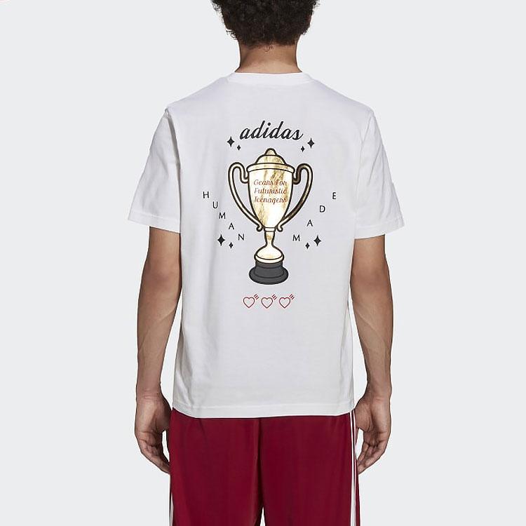 Adidas Originals X Human Made Adidas Originals Trefoil X Human Made Collaboration Повседневная спортивная футболка с круглым вырезом и дышащим коротким рукавом GV4338