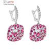 Luxury Shiny Zirconia Pendant Earrings for Women Delicate Female Wedding Party Accessories Elegant Lady Statement Jewelry