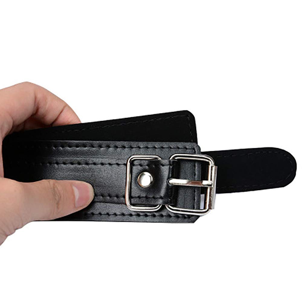 Warmtrees SM Goods Chastity Belt PU Chastity Pants Belt Stainless Steel with Long Chain Bondage Harness Restraints Adjustable Sexy Underwear for Men