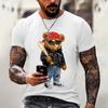 Cartoon Bear T-shirt 3D Printing T-shirt Harajuku Casual Short Sleeve T-shirt Unisex Top Summer