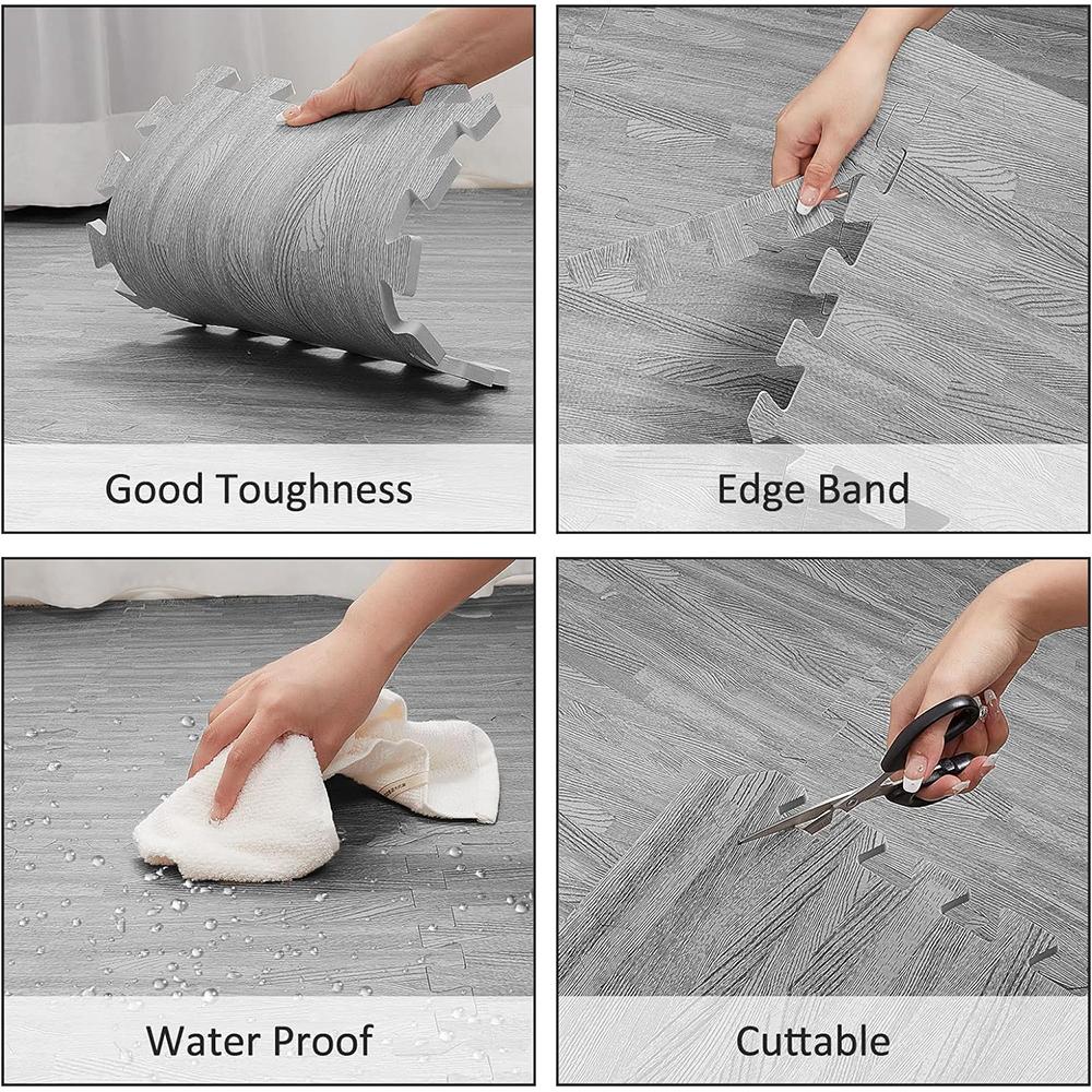 16 шт., напольные коврики под дерево, толстые переплетающиеся пушистые плитки, квадратный ковер, мягкие коврики для скалолазания, 16 шт.