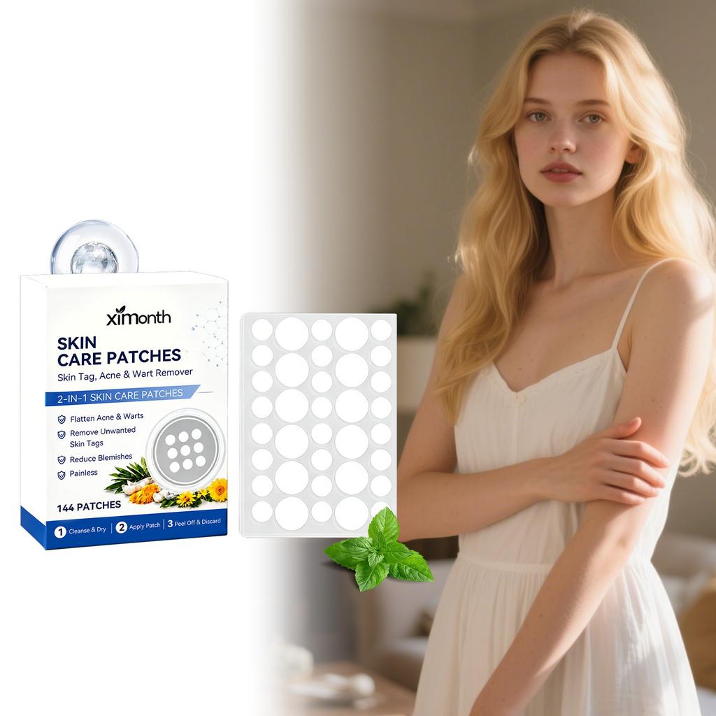 XIMONTH 2-in-1 Skin Smoothing Patch Gentle Acne Cleanser for Face and Body Spots 144 Count