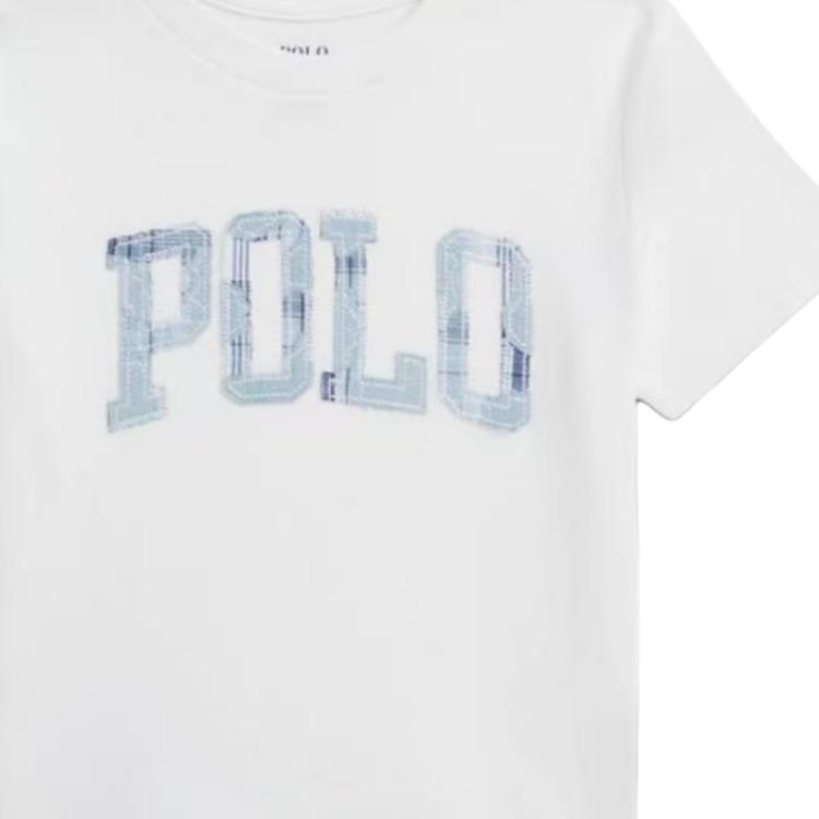 Футболка Polo Ralph Lauren Ss26 Хлопок Аппликация Вышивка Короткий рукав Классическое издание Дети Детские топы 323A12262-001