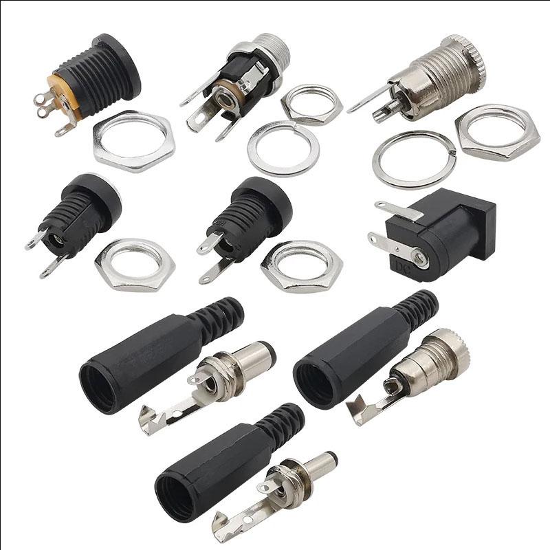 10 шт. DC 025 099 022 гнездовые разъемы 5,5x2,1 мм 5,5*2,5 мм штекер питания Jack гнездо гайка панель монтаж водонепроницаемый чехол под прямым углом