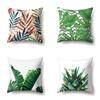 Polyester Pillow Case Nordic Ins Style Plant Flower Print Peach Leather Velvet Cushion Cover Car Waist Cushion Cover