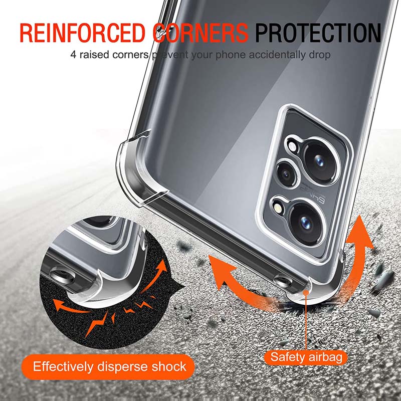 Clear Case For Realme GT Neo 3T 5G Neo 3 5G Thick Shockproof Soft Silicone Phone Cover for GT Neo 2T 5G Neo 2 5G GT 2 Pro GT 5G