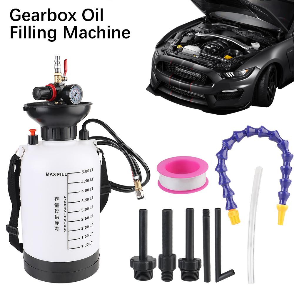 5L Capacity Oiler Hand Tool Machine Handheld Gearbox Oil Filling Machine Car Transmission 1000PSI Output Pressure Oiler Quick Refueling